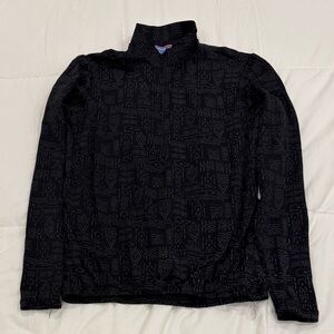 Performance Long-Sleeve Cycling Jersey – Reflective – Adult Medium – Black